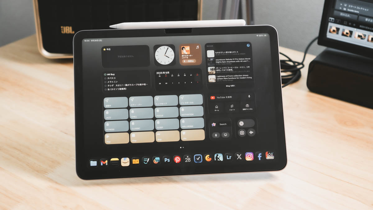 デスクに置いたiPad