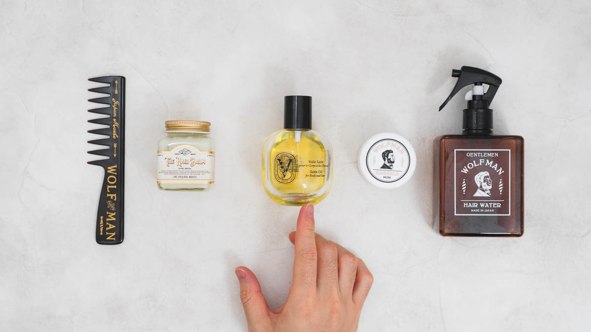 Diptyque サテンオイルとその他ヘアスタイリング剤
