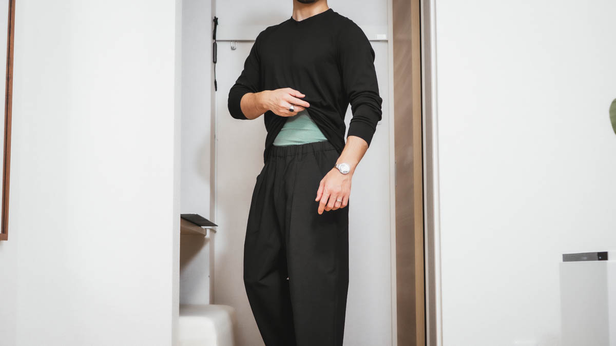 ワッフルハラマキ着用画像